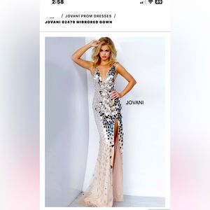 Jovani 02479 glass embellished Nude dress size 4